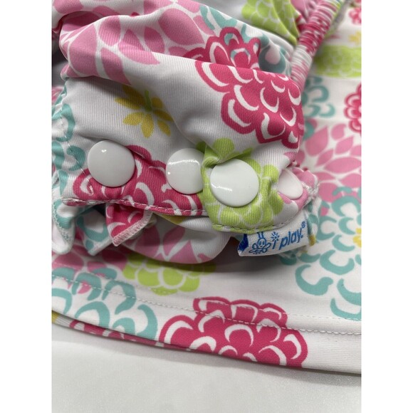 Iplay Baby Girl Snap‎ Reusable Absorbent Swimsuit Diaper And To Floral Size 12 M - Picture 4 of 7